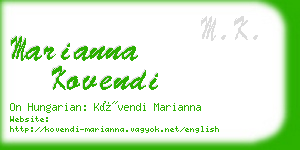 marianna kovendi business card